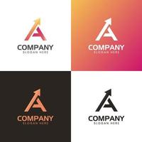 Letter A Arrow Logo Design Element for business start up, marketing sales, growing, travel identity vector icon symbol