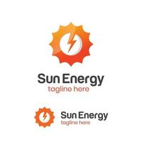 logotipo de brillo brillante de luz de energía solar. diseño de icono de logotipo abstracto brillante rayo de energía de energía vector