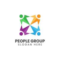 People group human logo element, together family unity logo icon symbol for Global Community vector