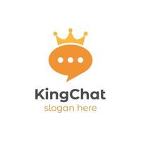 Chat app logo icon symbol with crown king design element for help center, talking, message vector