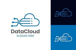 vector cloud data technology logo design, simple cloud computing, security, upload, data web technology icon design vector concept