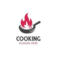 diseño de logotipo vintage hot cook para chef de cocina diseño de logotipo de cocina vector