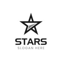 diseño de logotipo de vector de elemento de estrellas abstractas de lujo con símbolo de icono de flecha