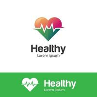 medicine doctor logo with heart rate and medical icon vector symbol for world health day element design