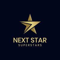 elegant fast star logo element golden color. luxury gold next stars logo design template vector