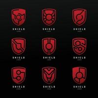 Red Shield Logo Set vector