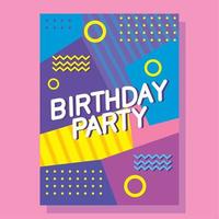 birthday party poster vector