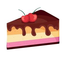 sweet cake portion dessert vector