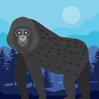 gorilla monkey in forest vector