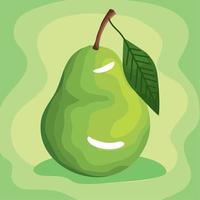 pear fresh fruit label vector