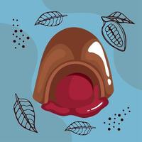 chocolate sweet truffle candy vector