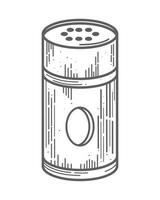 salt shaker utensil sketch vector