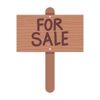 for sale wooden label vector