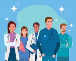 group of medical staff vector