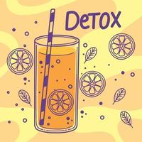 orange detox drink vector