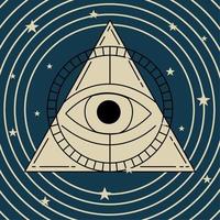 astrology triangle with eye vector