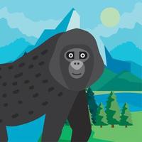 gorilla monkey in camp vector