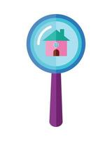 house in magnifying glass vector