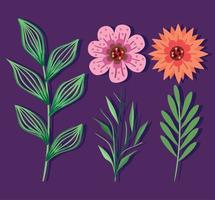 five spring season icons vector