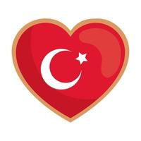 turkey flag in heart vector