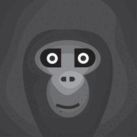 gorilla monkey head animal vector