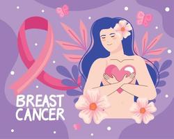 cartel de cáncer de mama vector