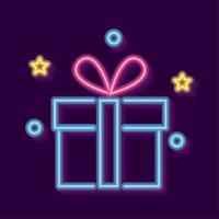 gift neon light vector