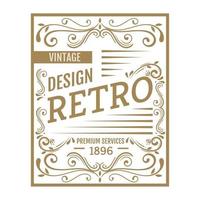 diseño retro etiqueta dorada vector