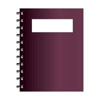 purple notebook branding mockup vector