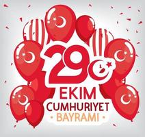 29 ekim bayrami celebration vector