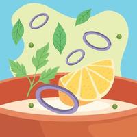 soup with vegetables vector