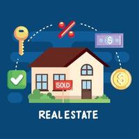 house and real estate icons vector