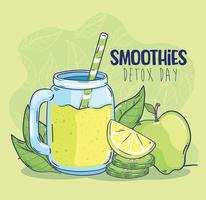 green smoothie detox day vector