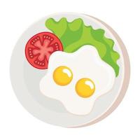 eggs frieds and vegetables vector