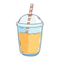 orange detox smoothie pot vector