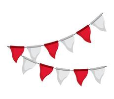 garlands red and white colors vector