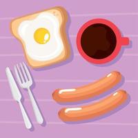 breakfast sausages and coffee vector