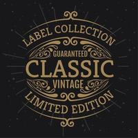 limited edition vintage label vector