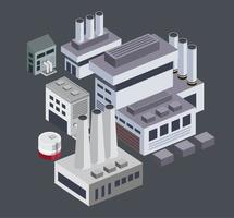 isometric plant with chimneys vector