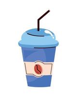 coffee take away blue pot vector