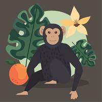 mono chimpancé en marco vector