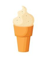 delicioso cono de helado vector