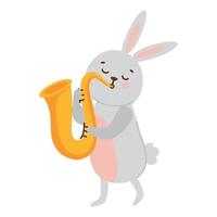 rabbit playing saxophone vector