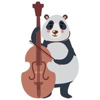 panda tocando violonchelo vector