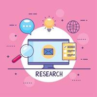 desarrollo de investigación con escritorio vector