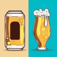 beers can and cup vector