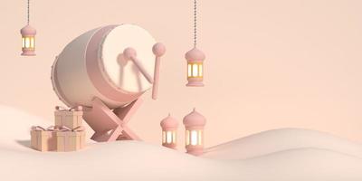 3D Illustration Ramadan Kareem photo