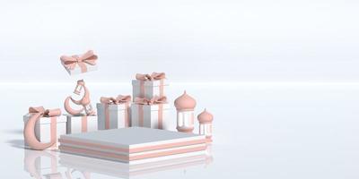 3D Podium Ramadan Kareem photo