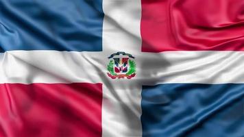 Animación de la bandera ondeante de la República Dominicana. video