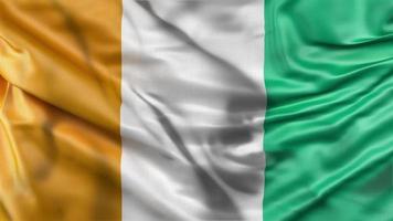 Ivory-Coast waving flag animation. video